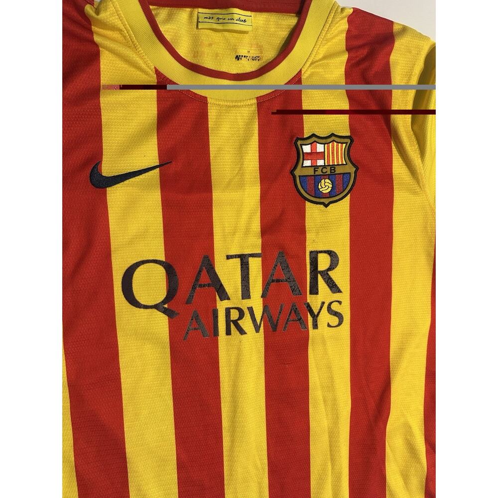 FC Barcelona Neymar Jr #11 Soccer Jersey Size Men’s Sz Large #3 On Sleeve 2013 - Picture 10 of 12